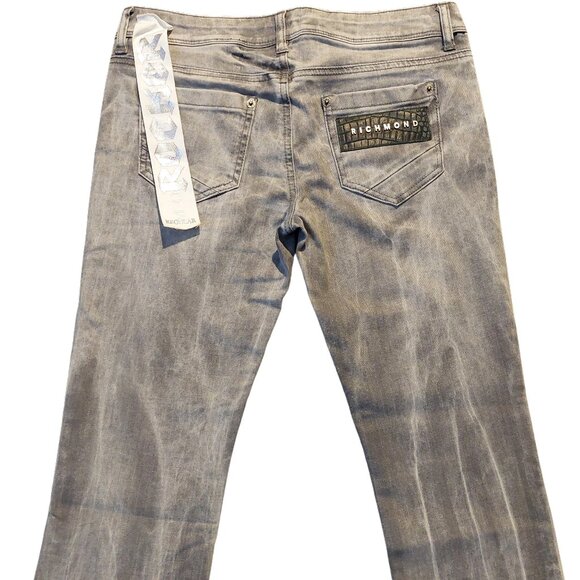 John Richmond ROCKER Straight Leg Grey Acid Wash Denim Jeans Sz 28 x 35 NWT - Picture 9 of 14